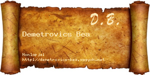 Demetrovics Bea névjegykártya